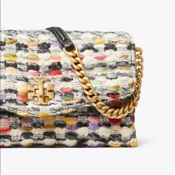 Tory Burch🌼NEW Kira Tweed chain wallet multicolor - Picture 6 of 15